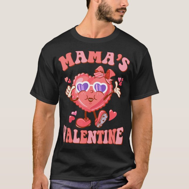 Groovy Mamma Alla Valentine Hippie Heart Lycklig V T Shirt (Framsida)