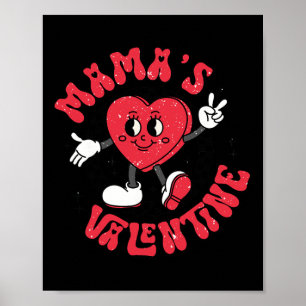 Groovy Mamma är min Valentine Cute Heart Boy Mamma Poster