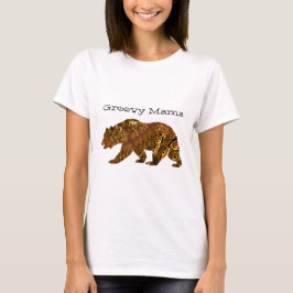 Groovy Mamma Bear Fractal Silhouette Typography Ar T Shirt