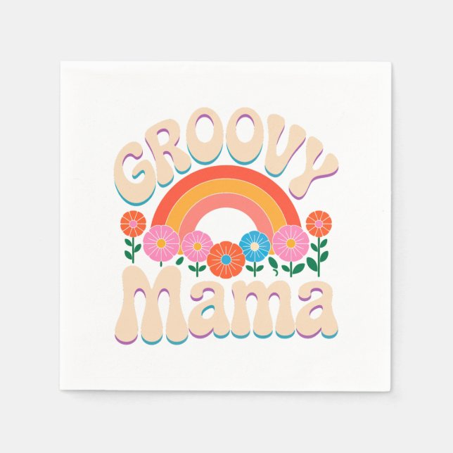 Groovy Mamma Boho Vibes Pappersservett (Framsidan)