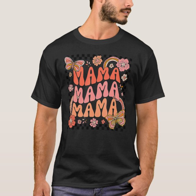 Groovy mamma en tacksam thanksgiving mors da t shirt (Framsida)