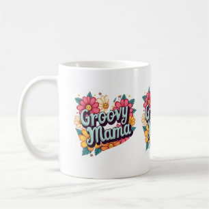 Groovy Mamma Retro Blommigt 70s Aesthetic Design Kaffemugg