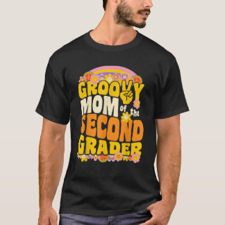 Groovy mamma till elev i andra klass Retro vågig 7 T Shirt