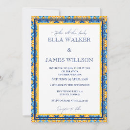 Groovy marockansk kakel skräddarsydd bröllop inbjudningar