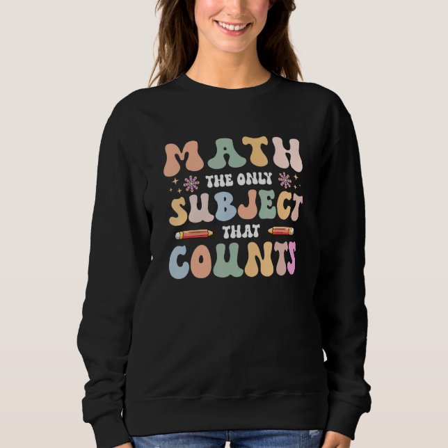 Groovy Math Teacher Back to school Lycklig 100th D T Shirt (Framsida)