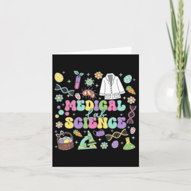 Groovy Medical Lab Science Påsk Day Laboratory T Kort (Framsida)