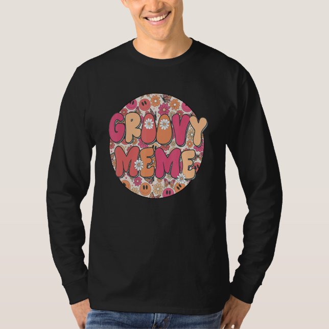 Groovy Meme Hippie Retro Groovy Flower Fall Vibes T Shirt (Framsida)