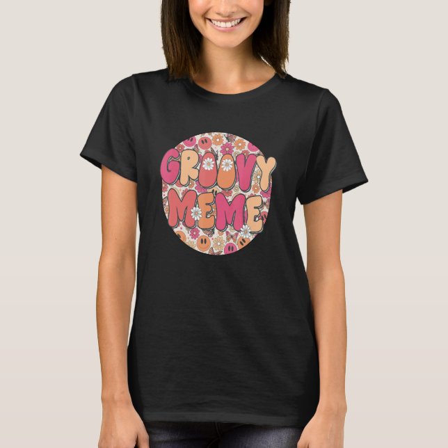 Groovy Meme Hippie Retro Groovy Flower Fall Vibes T Shirt (Framsida)