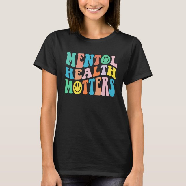 Groovy Mental Health Matters Human Brain Illness A T Shirt (Framsida)