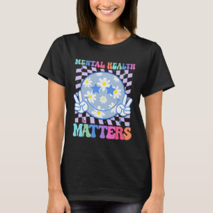 Groovy Mental Health Problems Flower Autism Smile T Shirt