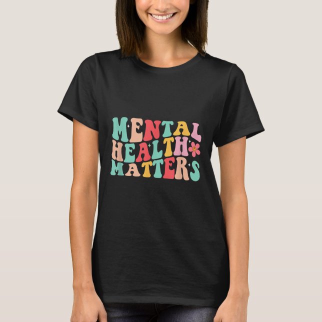 Groovy Mental Health S Shirt Mental Health Awarene T Shirt (Framsida)