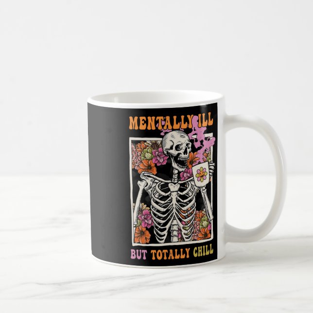 Groovy Menter Ill, men helt Chill Halloween Sk Kaffemugg (Höger)