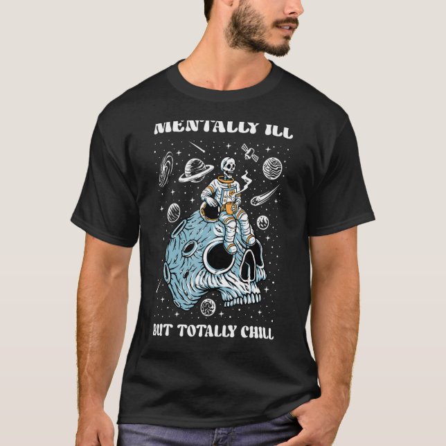 Groovy Menter Ill, men helt Chill Halloween Sk T Shirt (Framsida)