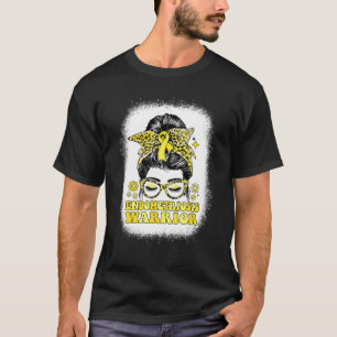 Groovy Messy Bun Women Gult Ribbon Endometriosis T Shirt