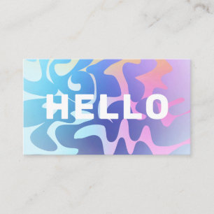 Groovy Metallic Squiggles Pastel Rosa Blue Unik Visitkort