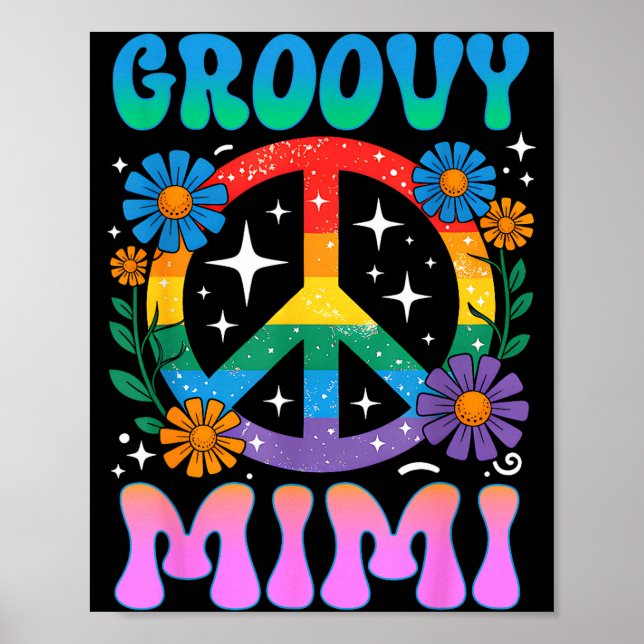 Groovy Mimi Floral Hipe Funny Mother's Day Mom Wom Poster (Framsidan)