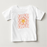 Groovy Mimi Lycklig Ansikte Smile Cute Daisy Flowe