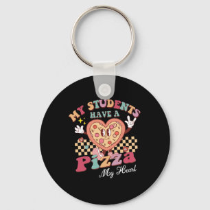 Groovy min Studenter har pizza från min hjärtelära Nyckelring