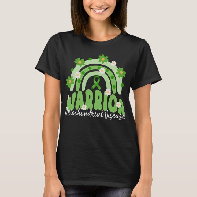 Groovy mitokondrie disease warrior rainbow flowe t shirt (Framsida)