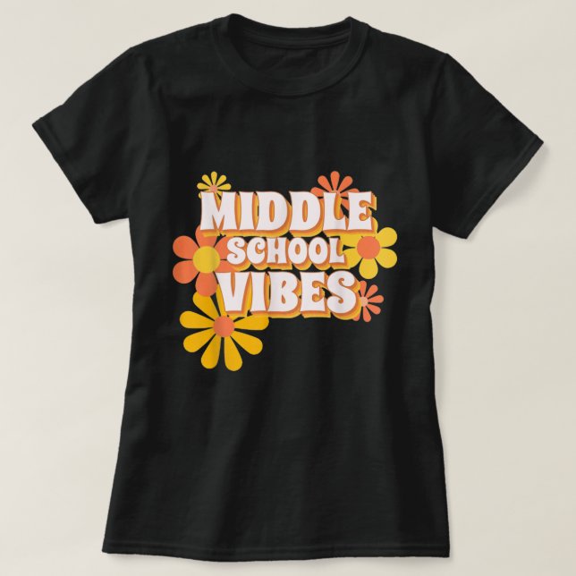 Groovy Mitten School Vibes Retro Back to school Te T Shirt (Design framsida)