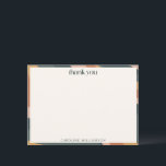 Groovy Modern Earth Tone Wavy Stripe Personalized Tack Kort<br><div class="desc">This personalized thank you card features a modern wavy stripe border in warm earthy tones including terracotta, mustard, teal, and peach. The clean cream background leaves plenty of room for a handwritten message while the name at the bottom adds a personal finishing touch. Perfect for wedding thank you notes, graduation...</div>
