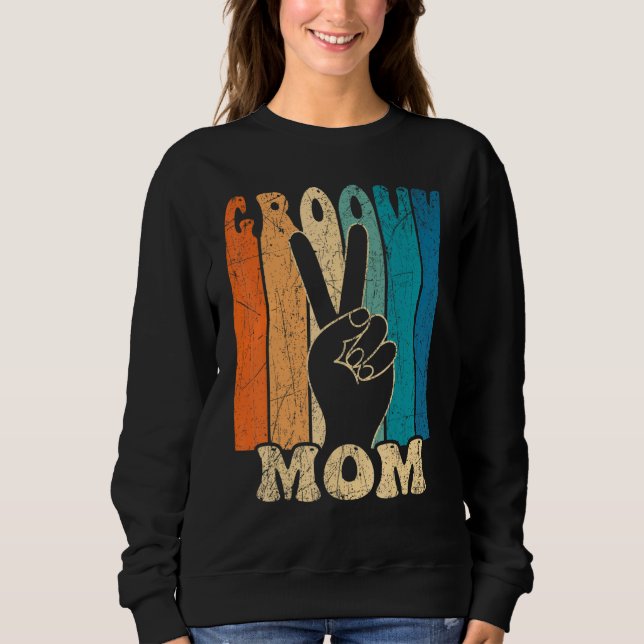 Groovy Mom 70s Aesthetic Nostalgia 1970's Retro Mo T Shirt (Framsida)