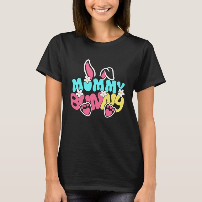 Groovy Mommy Bunny  Happy Easter Mother's Day 2023 T Shirt (Framsida)