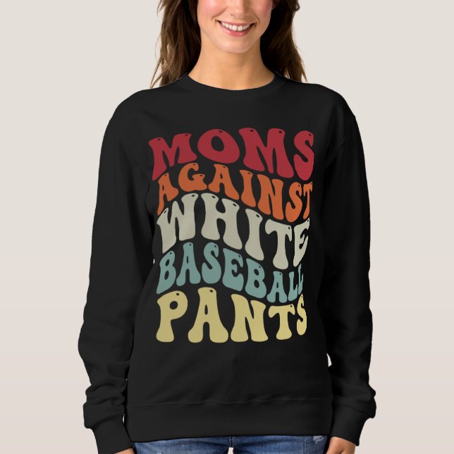 Groovy Moms Against White Baseball Pants Baseball T Shirt (Framsida)