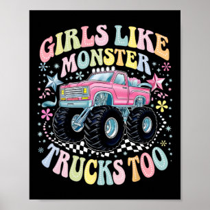 Groovy Monster Lastbil Birthday Girls som Monster  Poster