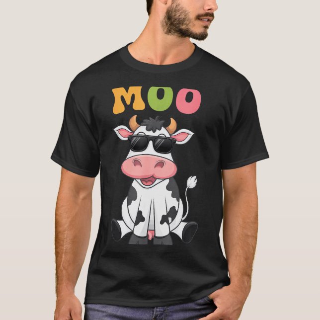 Groovy Moo Cow - Funny Farmer Cow Men Women Kids B T Shirt (Framsida)