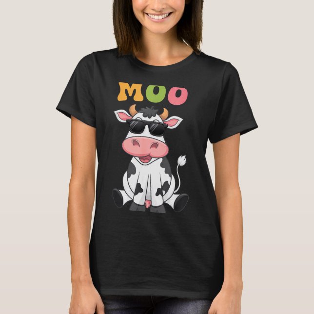 Groovy Moo Cow - Funny Farmer Cow Men Women Kids B T Shirt (Framsida)