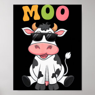 Groovy Moo Ko - Rollig Farmer Ko Män Kvinnor Barn Poster
