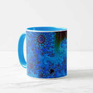 Groovy Moody Blue Fractal Mandelbrot Spiral Mugg