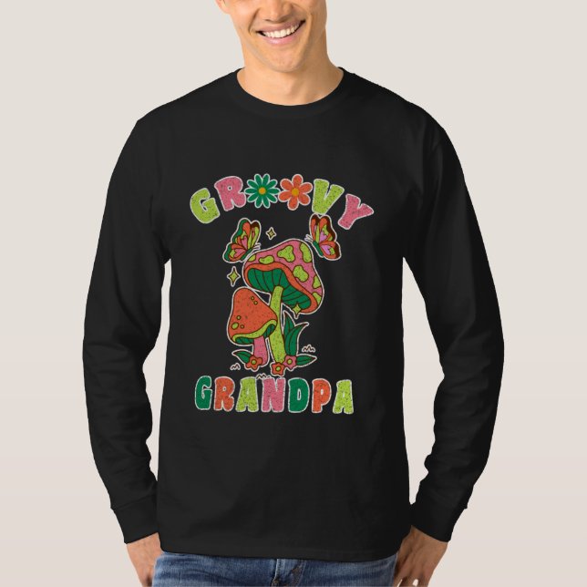 Groovy morpa, färglösa retrosvampar t shirt (Framsida)