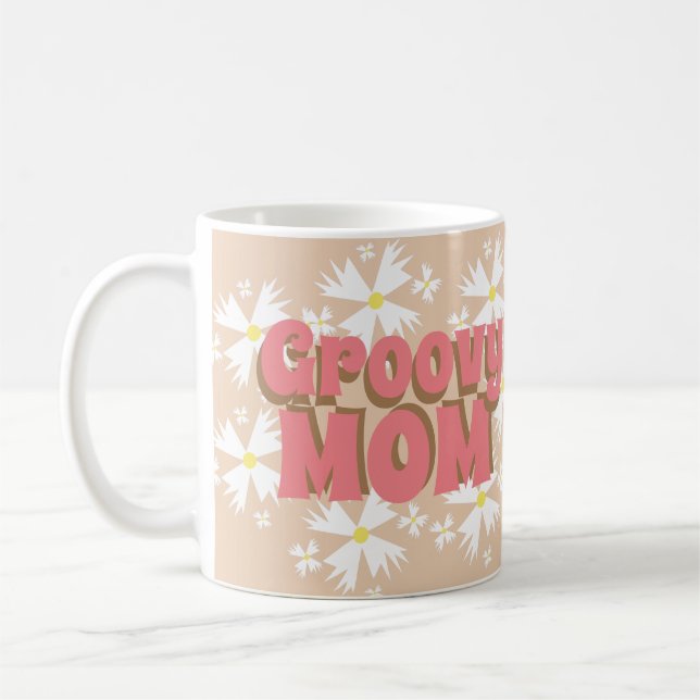 Groovy Mors dag Mamma Daisy Photo Coffee Mugg (Vänster)