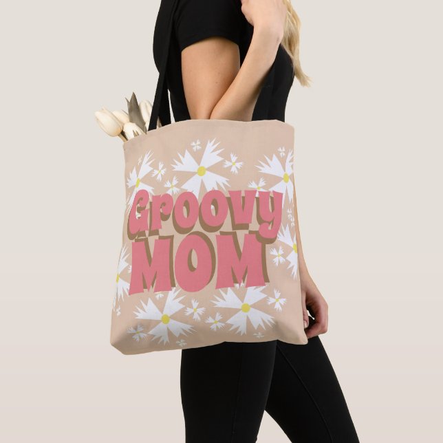 Groovy Mors dag Mamma Daisy  Tote Bag Tygkasse (Närbild)