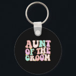 Groovy Moster vid Möhippan Groom Nyckelring<br><div class="desc">Groovy Moster i Groom Möhippa Auntie of the Groom</div>
