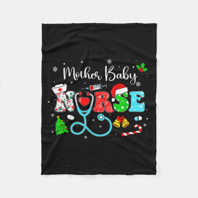 Groovy Mother Baby Nurse Christmas Matching Xmas N Fleecefilt (Framsidan)