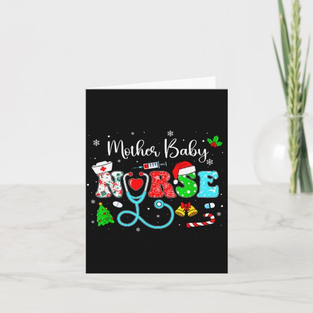 Groovy Mother Baby Nurse Christmas Matching Xmas N Kort (Framsida)