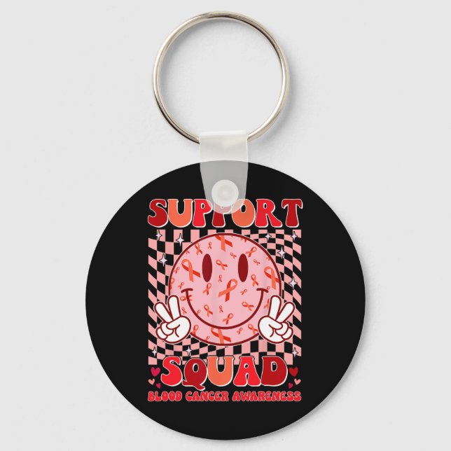 Groovy Motivationsstödgrupp Blodcancer Medvetenhet Nyckelring (Framsida)