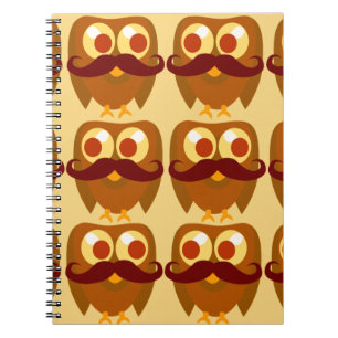 Groovy Moustacheugglor Anteckningsbok