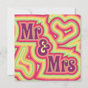 Groovy Mr & Mrs Inbjudan/Anmälan Inbjudningar