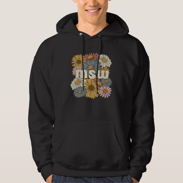 Groovy MSW Master Of Social Work Flowers Hoodie (Framsida)
