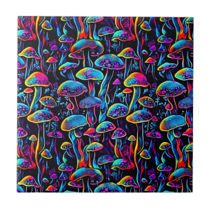 Groovy Mushroom Mönster Kakelplatta