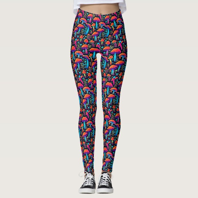 Groovy MuShroom Retro Leggings (Framsida)