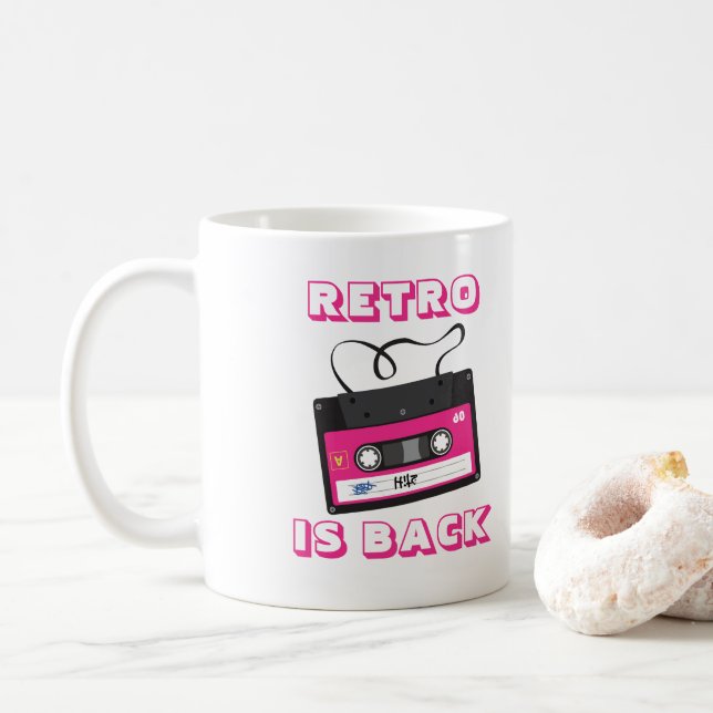 Groovy Music på Cassette Tape Retro 80 Kaffemugg (Med munk)