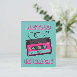 Groovy Music på Cassette Tape Retro 80 Vykort