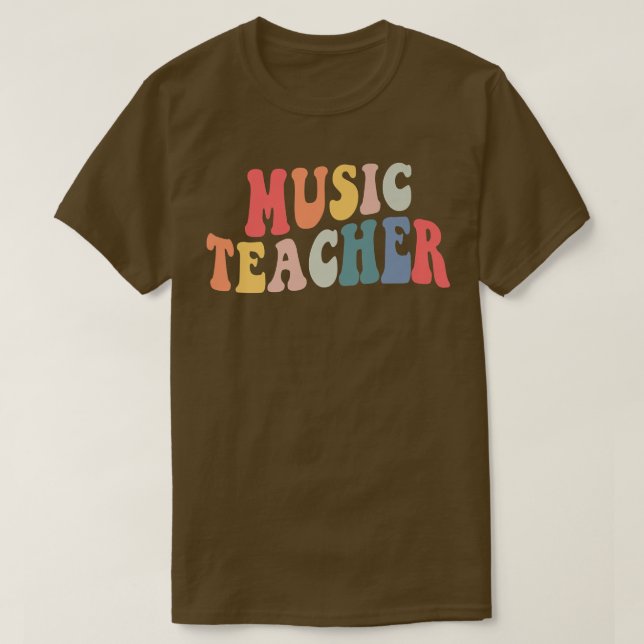 Groovy Music Teacher Team Shirt Teacher tillbaka t (Design framsida)