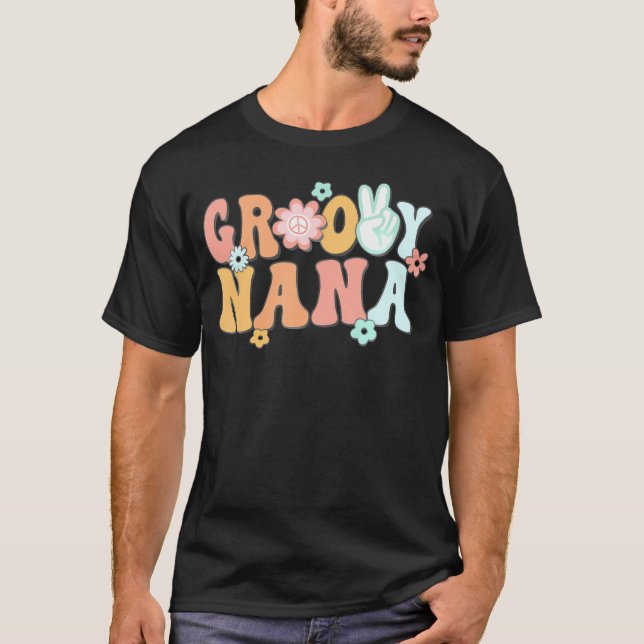 Groovy Nana Grandma Matching Family 1St Birthday P T Shirt (Framsida)