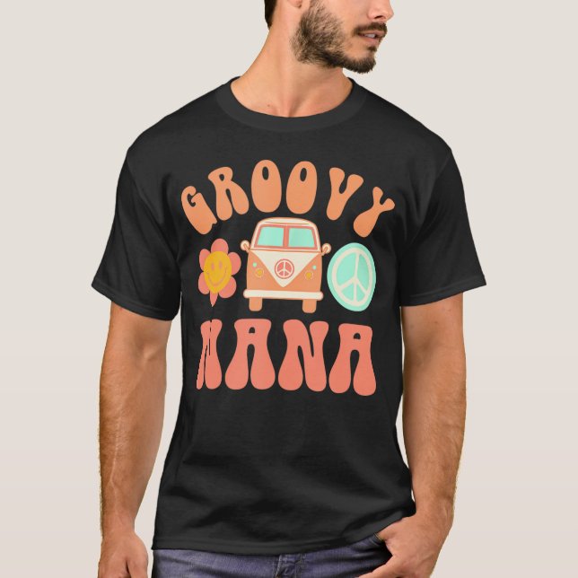 Groovy Nana Matching Family Födelsedagsfest T Shirt (Framsida)